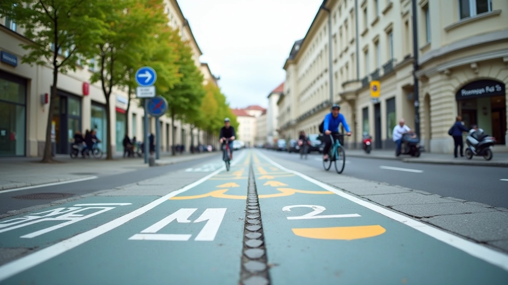 Cyclist transitioning from A2 protected lane to connecting neighborhood cycling route