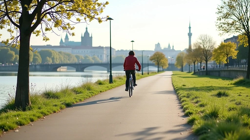 Letná bike paths with Prague city views