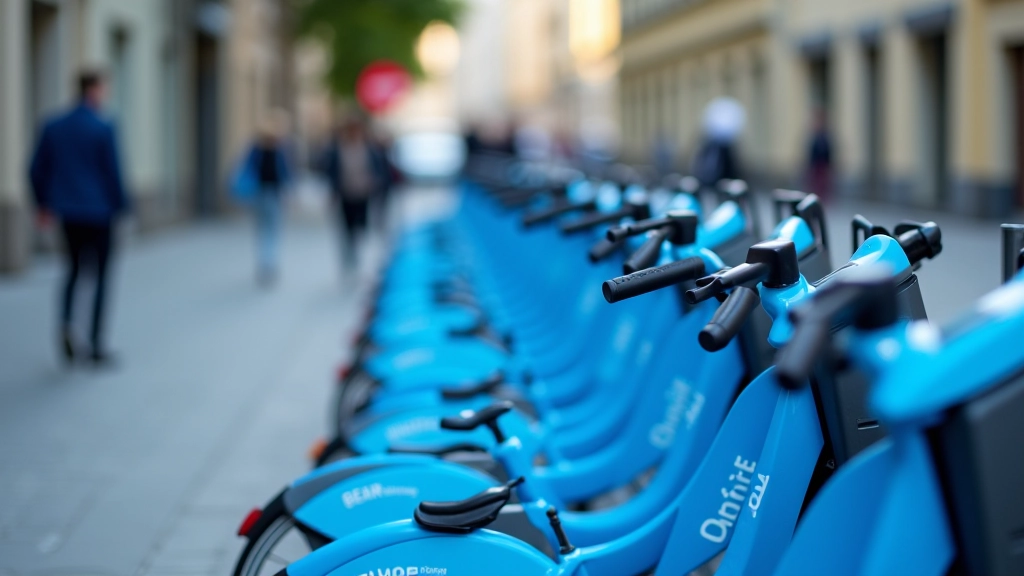 Prague bike-sharing station with available bicycles